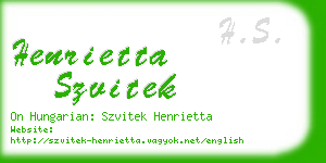 henrietta szvitek business card